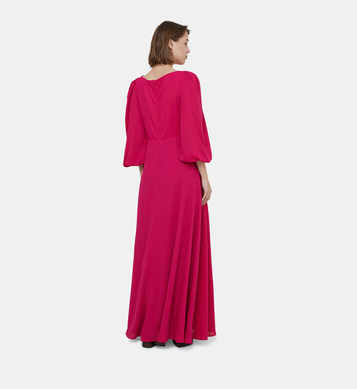 Rhinestones Flowy Sleeves Maxi Gown