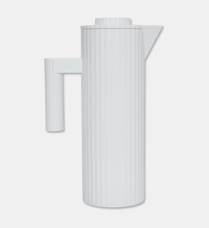 Alessi Plisse Jug Vacuum Glass, White, Packshot View