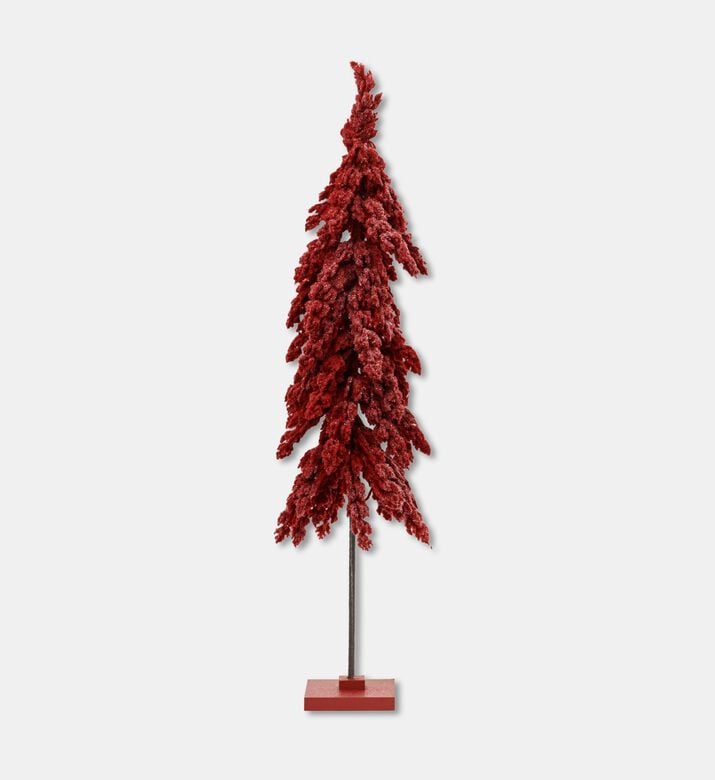 Kaemingk Mini Tree Glitter Flurry Fir, Burgundy, 100-cm, Packshot View