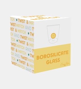 كأس زجاجي بورسليكات بطبعة كرة