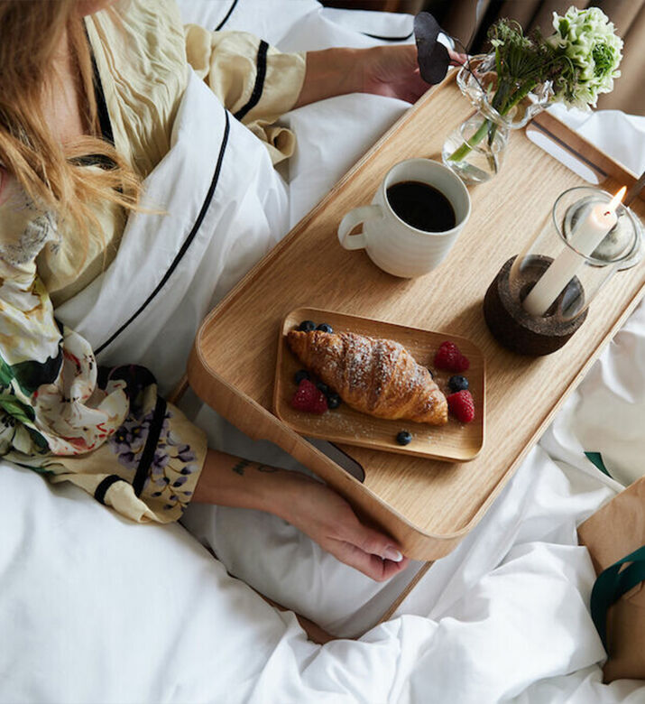 صحن هانا مستطيل من خشب البلوط