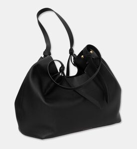 Strathberry Contrast Stitching Slouchy Tote Bag, Black, Packshot View