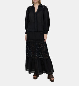 Reise Layered Lace Linen Skirt Reise Layered Lace Linen Skirt