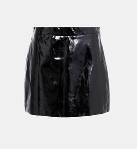 تنورة قصيرة جلد لامع