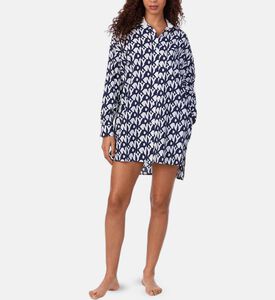 All-over Print Button-down Long-sleeve Sleepshirt