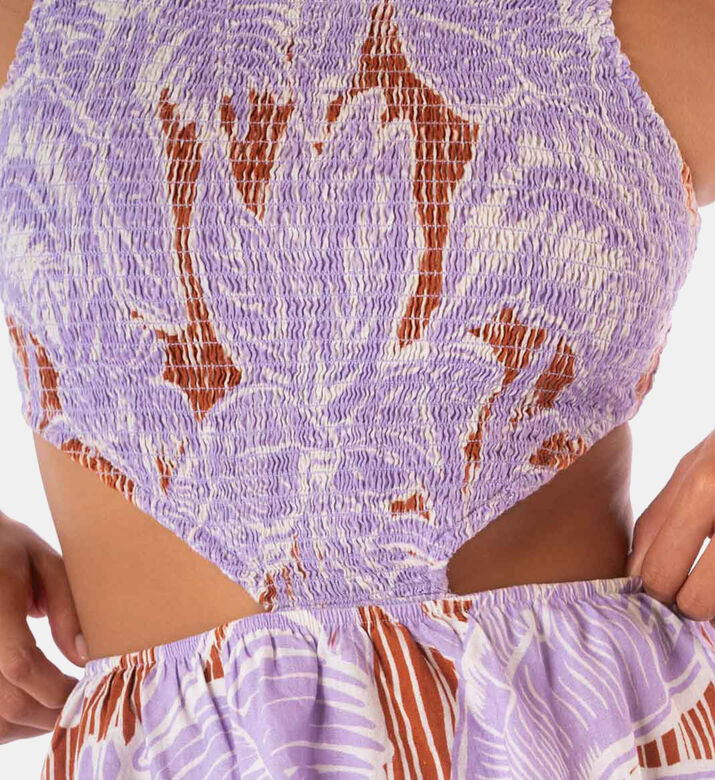 Printed Back V-neck Dress