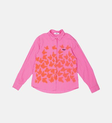 Butterfly-print Stripe Shirt Girl