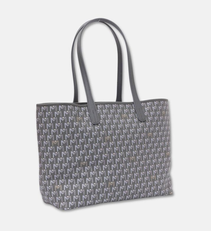 Maya.M Vegan Leather Medium Tote Bag, Grey, Packshot View