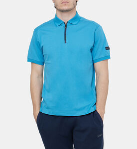 قميص بولو رياضي بنصف سحاب بقصة ضيقة