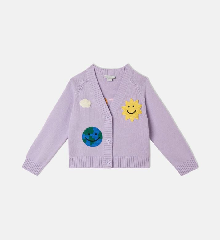 Knit Graphic Patches V-neck Cardigan