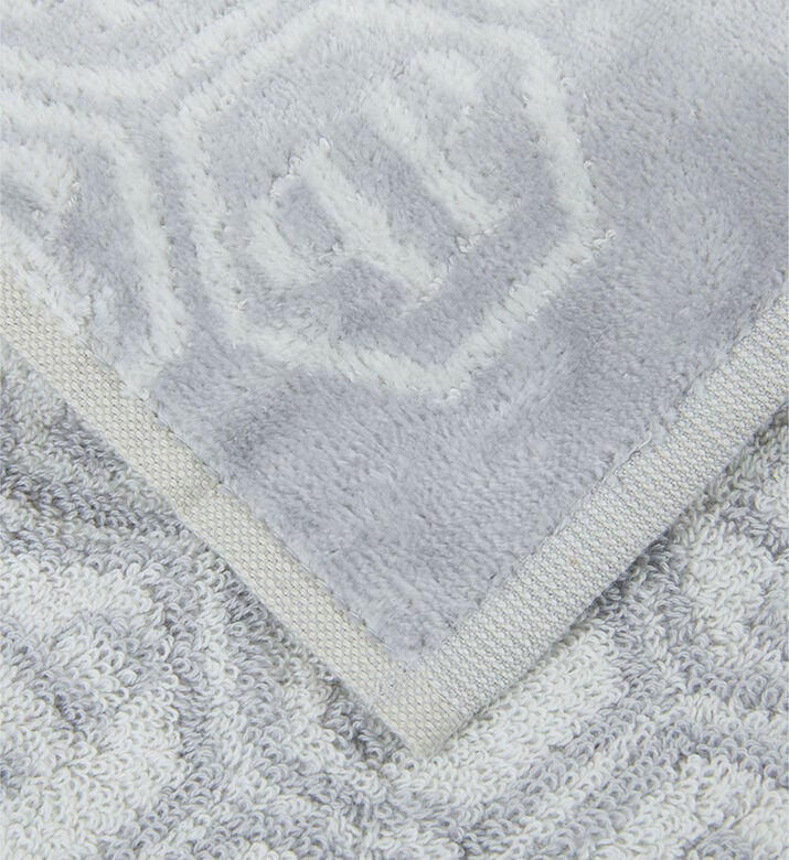 Philip Plein Rectangular Logo Pattern Bath Towel, White, 95x150-cm, Packshot View