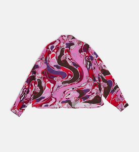 قميص بصف أزرار بطبعة على كامله