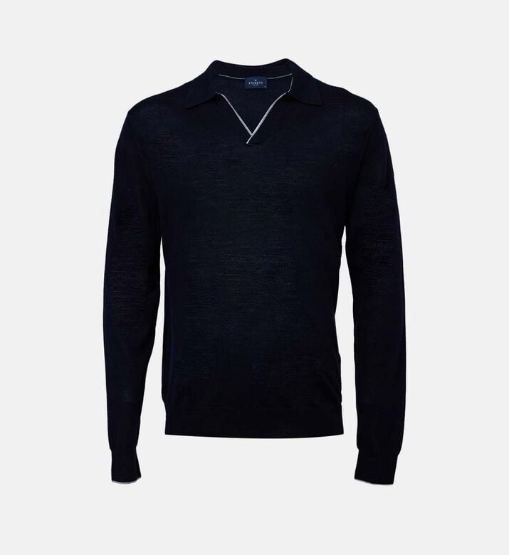 Merino Silk Polo Sweater