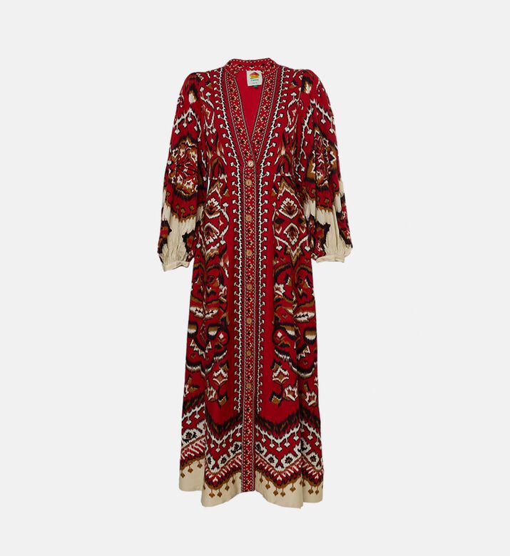 Farm Rio Ikat-print Button Closure Maxi Dress, Packshot View