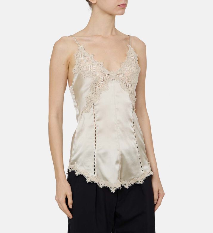 Diandra Satin Lace Insets Top
