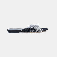 Crystals Open-toe Flat Heels