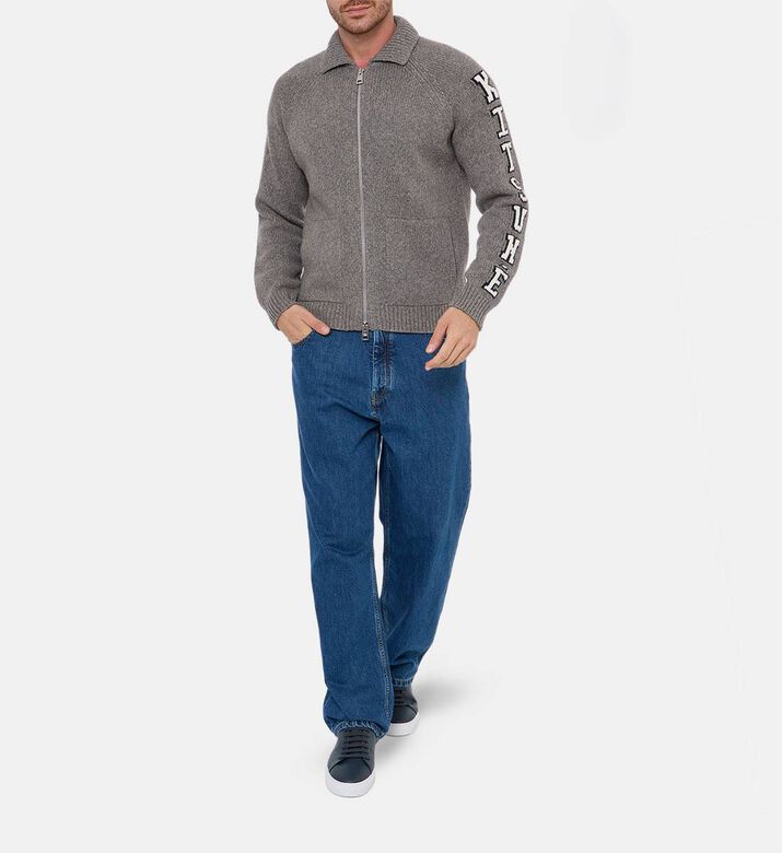 Maison Kitsune Knit Zip-fastening Long-sleeve Jacket, Model View