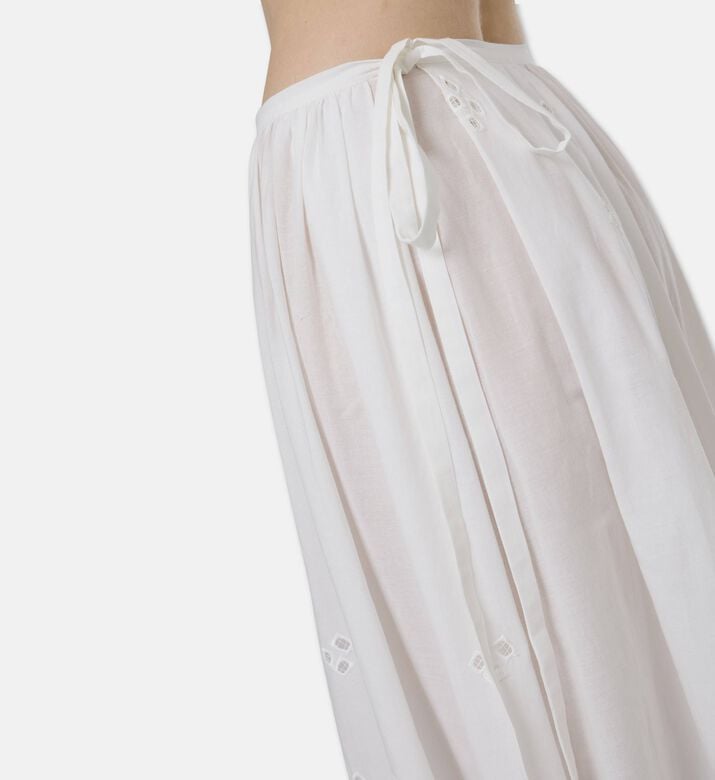 Beatrice B Cotton Embroidered Maxi Skirt, Model View