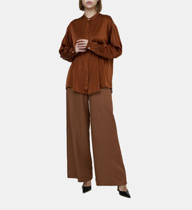 Satin Silk Collar Button-down Shirt