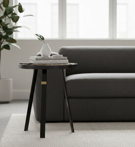 Home Deco and More Fortuna Carved Wood Top Side Table, Packshot View