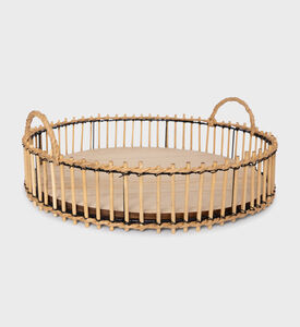 صينية خيزران بمقبض دائري