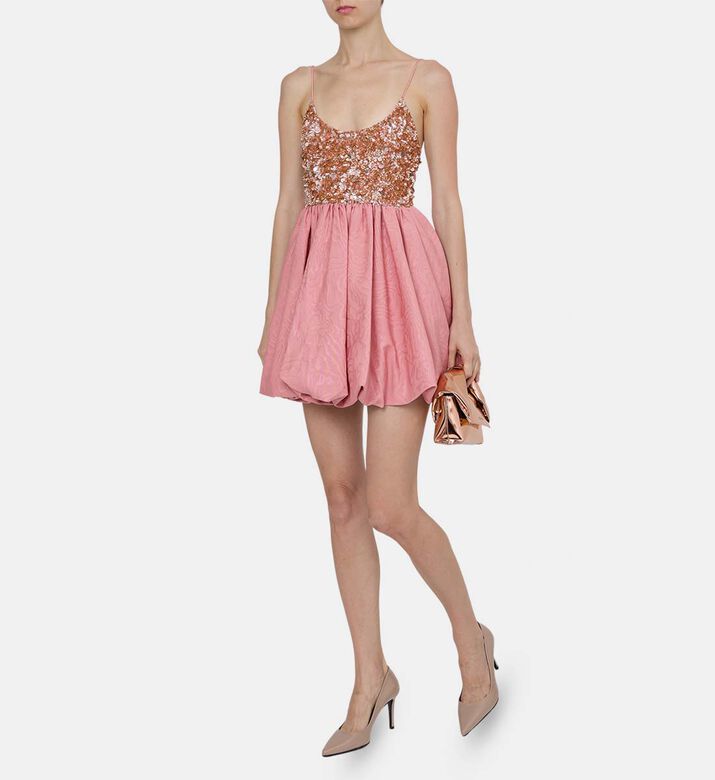 Sequined Bodice Full Skirt Dress