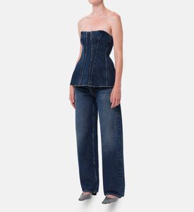 Citizen of Humanity Sleeveless Denim Corset, Model View