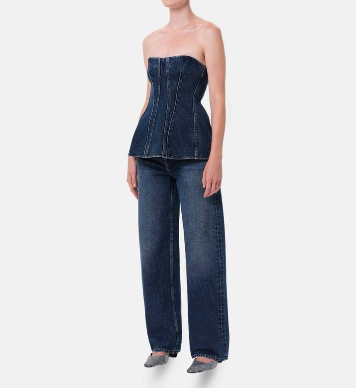 Citizen of Humanity Sleeveless Denim Corset, Model View