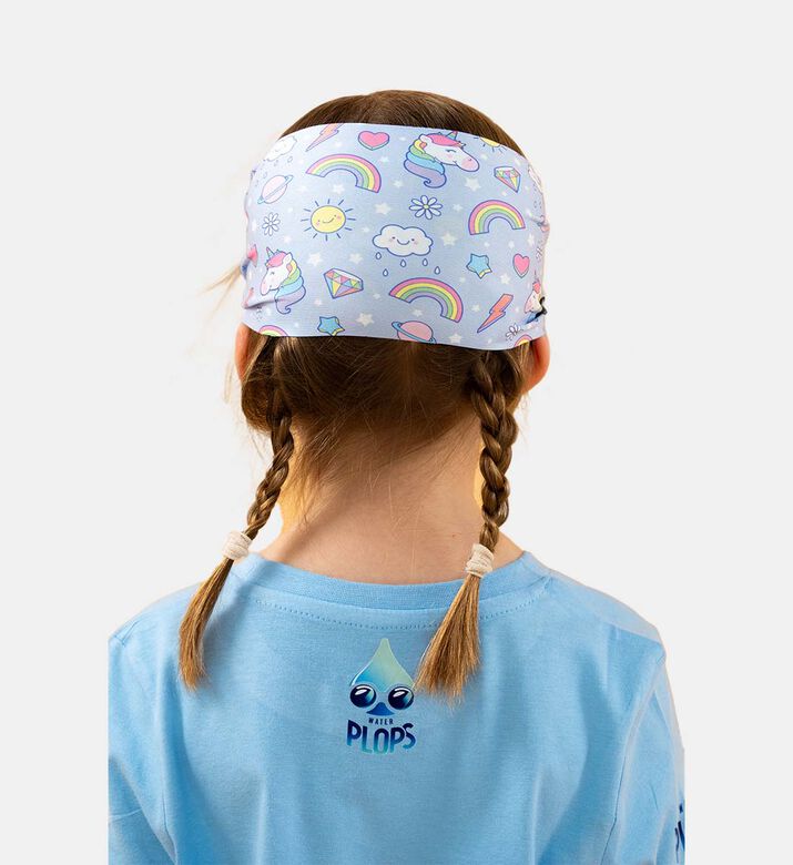 نظارة سباحة بيضاء للأطفال بشريط ناعم مزينة بأحادي قرن أرجواني