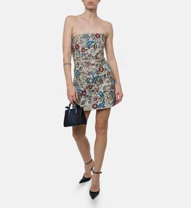 Alice and Olivia Embroidered Sequins Strapless Mini Dress, Model View Alice and Olivia Embroidered Sequins Strapless Mini Dress, Model View