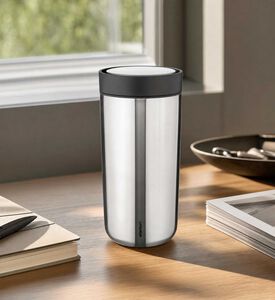 Stelton To-go Click Thermo Cup, Grey, 400-ml, Model View
