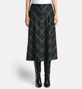 Luisa Spagnoli Fioriera Checkered A-line Midi Skirt, Model View