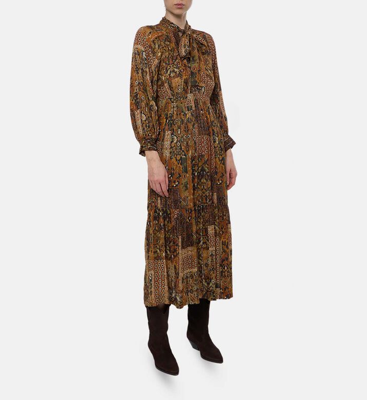 Ba and Sh All-over Print Flared Dress, Model View