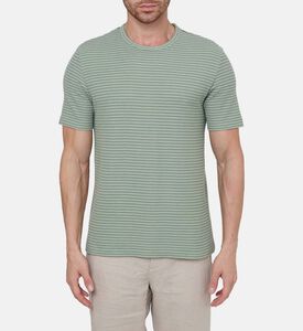 تيشيرت بنقشة مخطط بياقة مستديرة