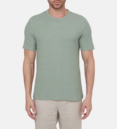 Stripe Pattern Crewneck T-shirt