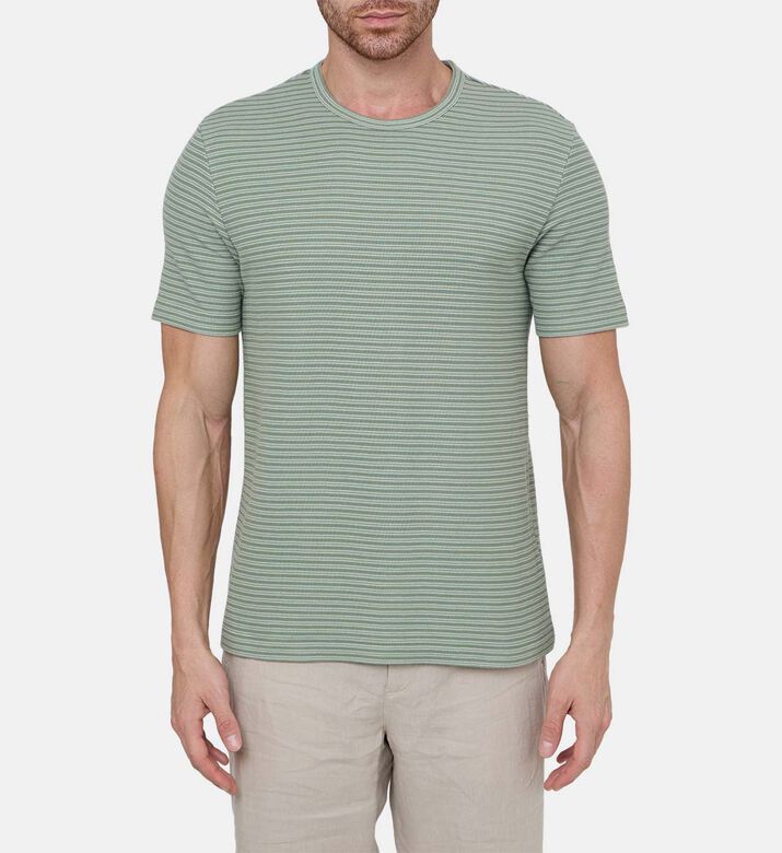 Stripe Pattern Crewneck T-shirt