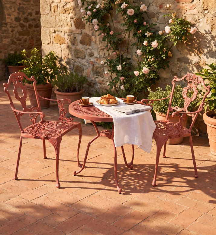 Home Deco and More Bistro Dining Table With 2 Chairs Red, Packshot View