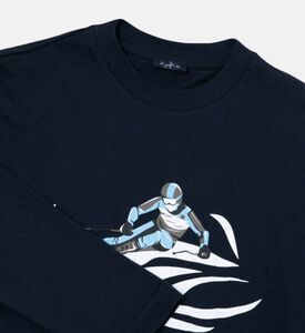 تي شيرت قطني بطبعة المتزلجين للأطفال