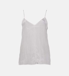 بلوزة ألوي بياقة بشكل في ساتان