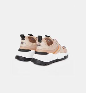 حذاء رياضي جلدي بألوان متباينة