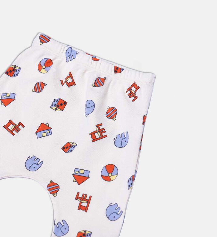 Bobo Choses All-over Colorful Animal Pattern Integrated Footies Pants, Packshot View