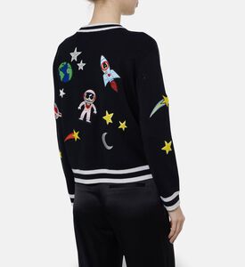 Alice and Olivia Space Staceface-embroidery Cardigan, Model View