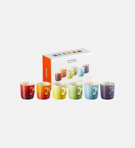 Stoneware Rainbow Cappucino Mug Set