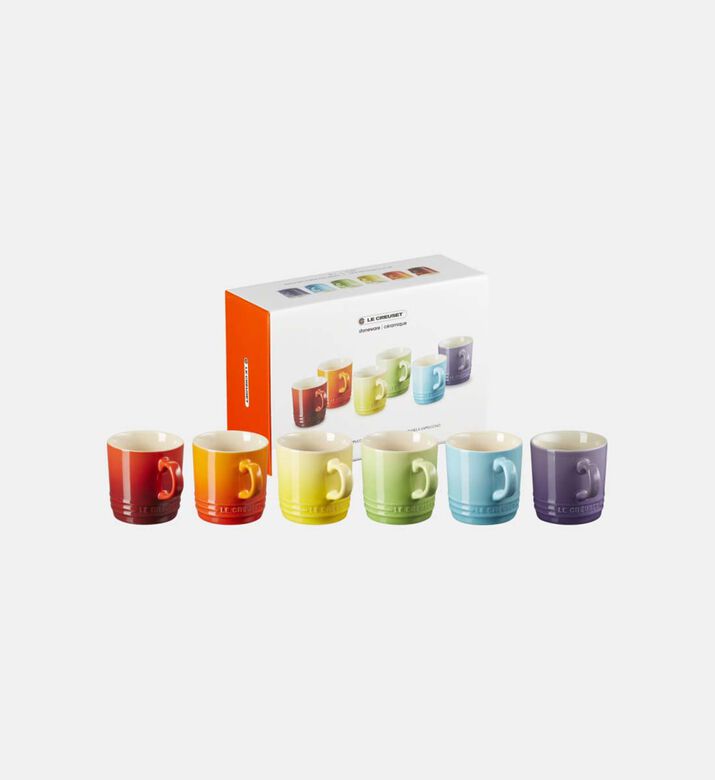 Stoneware Rainbow Cappucino Mug Set