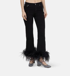 بنطال جينز مزين بريش