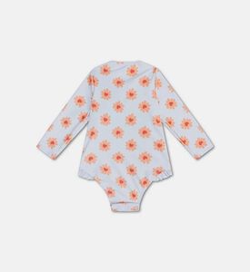 قميص سباحة بطبعة قلوب وأزهار