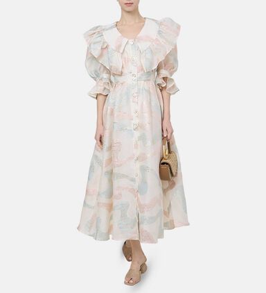 Metallic Three-quarter Dress