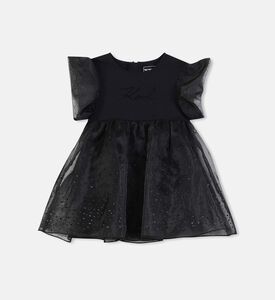 فستان قصير الأكمام مزين