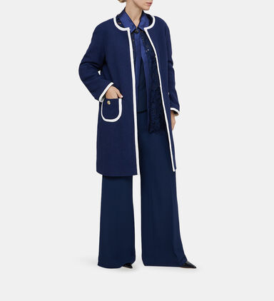 Cotton Terry Contrasted Long Jacket