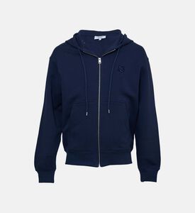 Cotton Full-zip Hoodie With Fox Head Patch